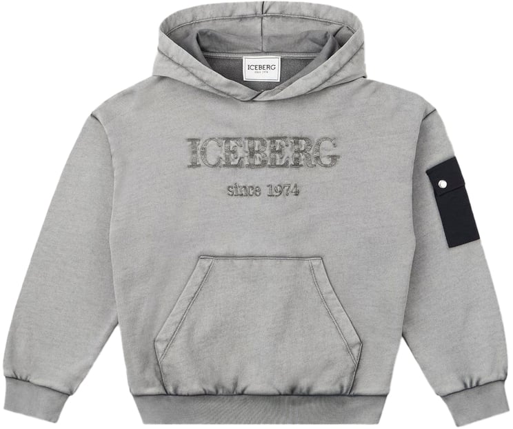 Iceberg KIDS - Charcoal gray sweatshirt with tone-on-tone logo