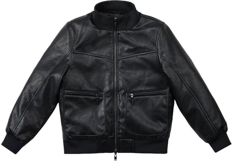 Iceberg KIDS - Black jacket with a mock neck and ribbed wool cuffs