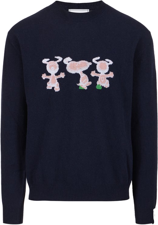 Iceberg Crewneck sweater new regular fit in dark blue extrafine merino