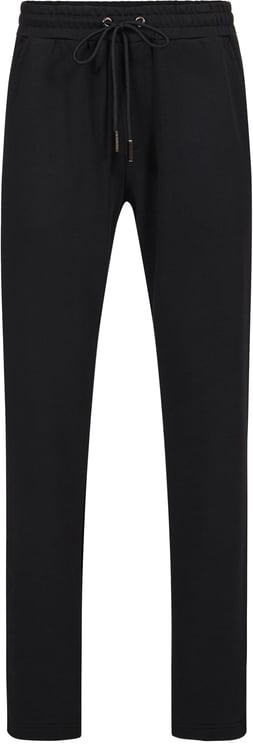 Iceberg Straight leg fit trousers in black cotton fleece with "Dont Overthink This" print