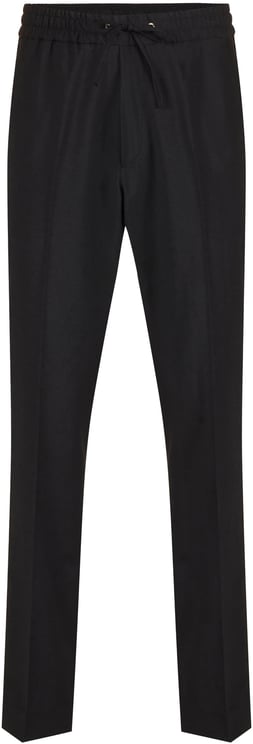 Iceberg Black cool wool fabric trousers with elastic waist