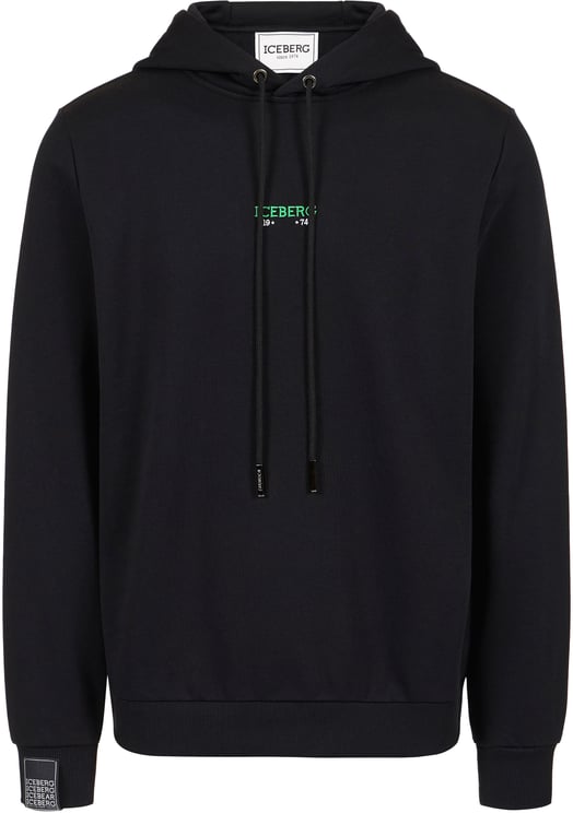 Iceberg Black sweatshirt with embroidered Iceberg logo and print on the back