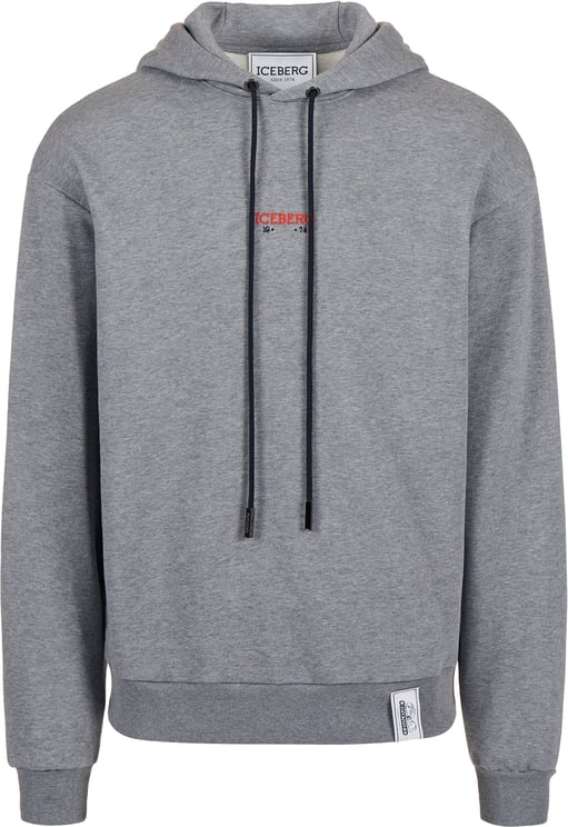 Iceberg Grey melange hoodie with embroidered Iceberg logo and Peanuts print