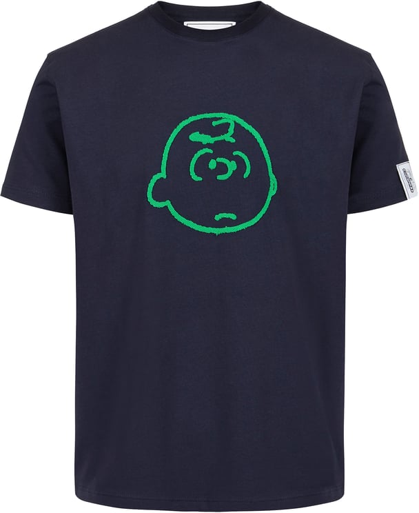 Iceberg Slim fit blue T-shirt with Peanuts embroidery and Iceberg logo on the back