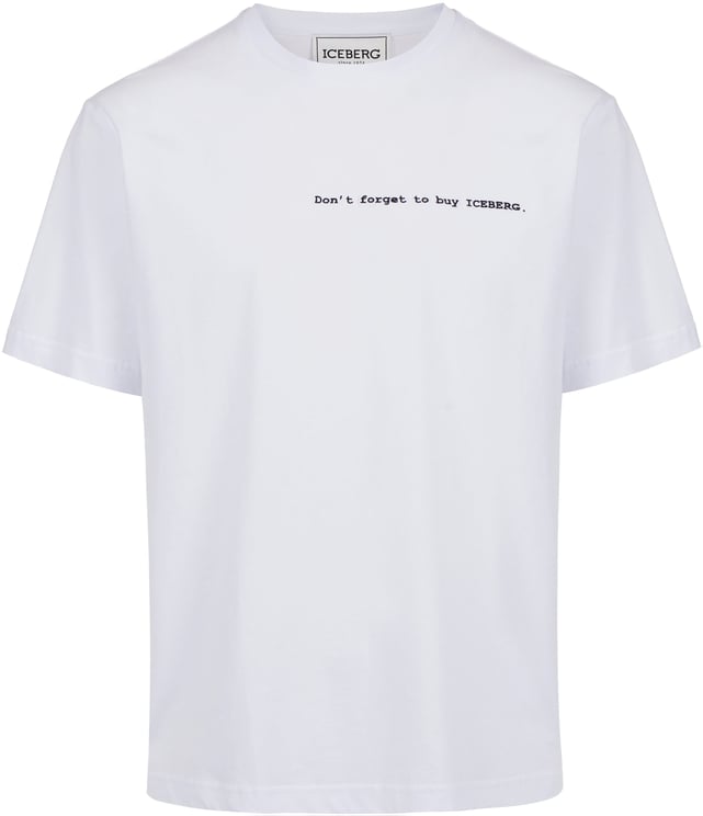 Iceberg Regular-fit optical white cotton jersey T-shirt with front embroidery and To Buy Iceberg print on