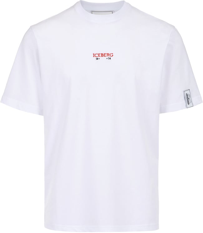 Iceberg Regular fit optical white T-shirt with embroidered Iceberg logo and Peanuts print on the back