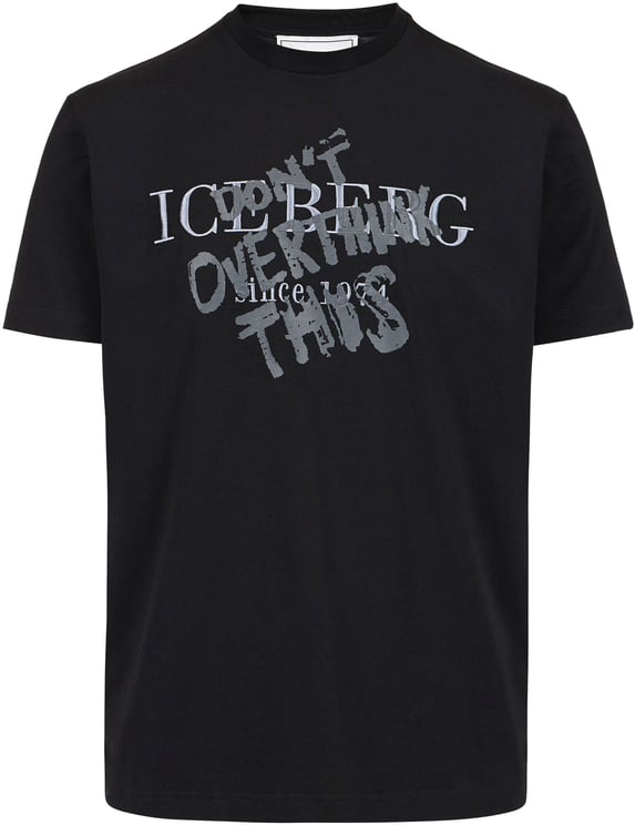Iceberg Classic regular fit black cotton jersey T-shirt