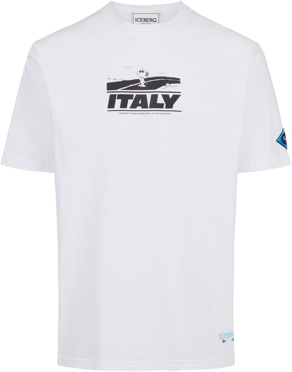 Iceberg Relaxed fit optical white T-shirt with Peanuts prints and Iceberg embroidery