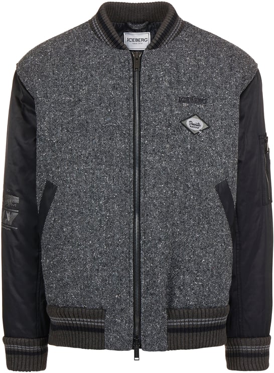 Iceberg Unprecedented jacket in a mix of fabrics: grey and character