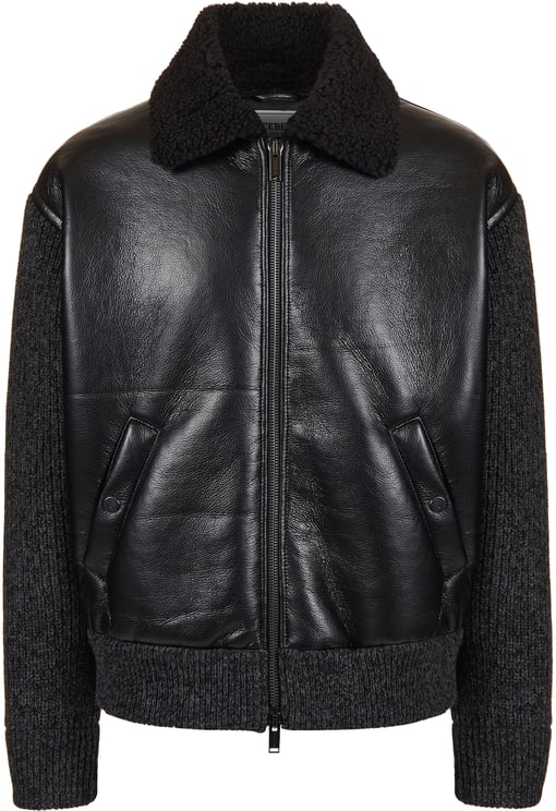 Iceberg Regular fit black jacket in a mix of fabrics: technical and refined design