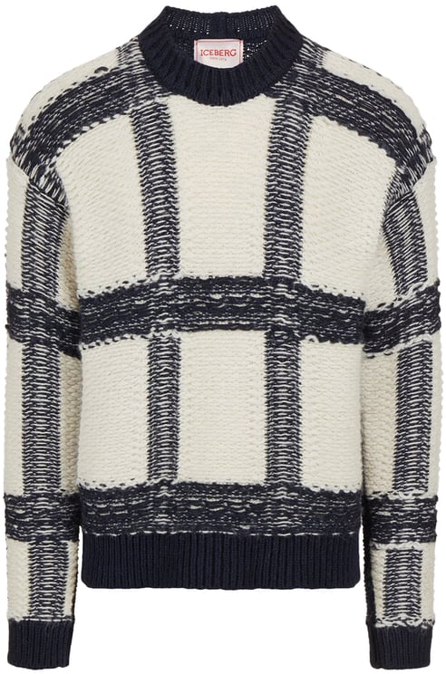 Iceberg Oversized multicolored crewneck sweater in alpaca wool