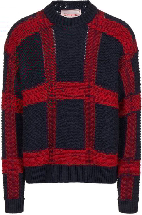 Iceberg Oversized multicolored crewneck sweater in alpaca wool