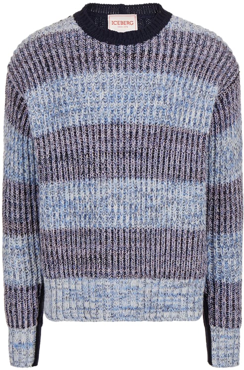 Iceberg Comfort-fit crewneck sweater in patterned wool and nylon