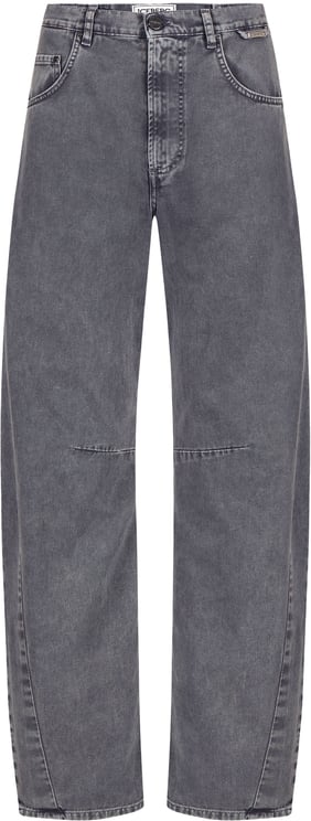 Iceberg 5-pocket barrel fit in dark grey marbled denim