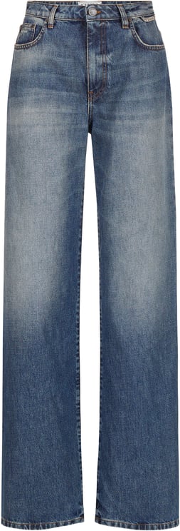 Iceberg Indigo New Relaxed Fit Jeans in Stone Wash Denim