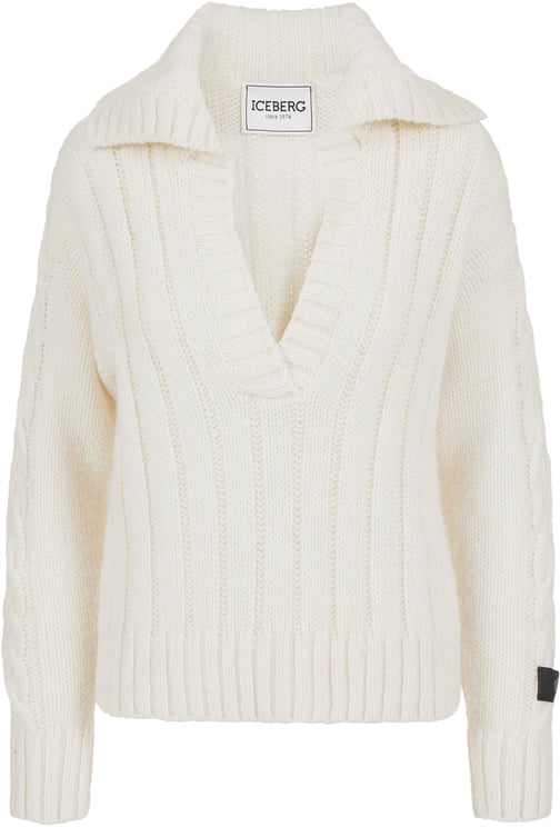 Iceberg Wool and alpaca polo: three-dimensional texture and asymmetrical design