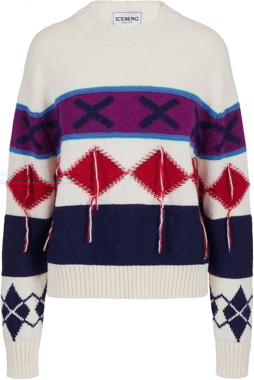 Iceberg Crewneck sweater with diamond inlay