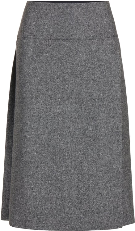 Iceberg Pleated skirt with smooth front panel in wool boucl�