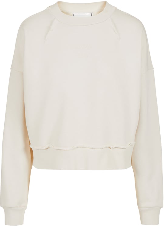Iceberg Vanilla Crewneck Sweatshirt in Cotton with Front Embroidery
