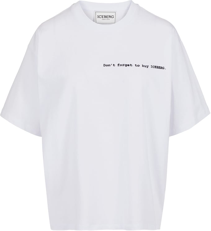 Iceberg Relaxed fit optical white cotton jersey T-shirt with front and back graphics