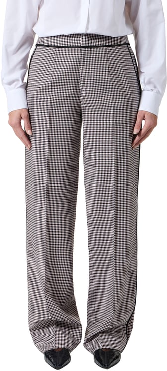 Iceberg Relaxed-fit, low-rise trousers in fuchsia and black check fabric
