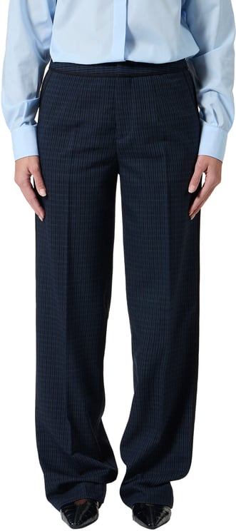 Iceberg Relaxed-fit, low-rise trousers in blue and black check fabric