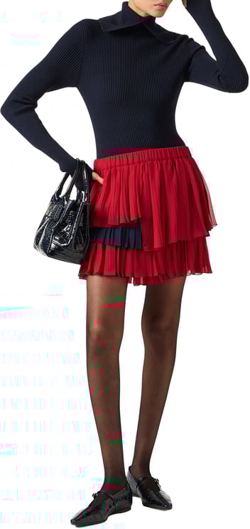 Iceberg New shape relaxed fit skirt in red technical chiffon