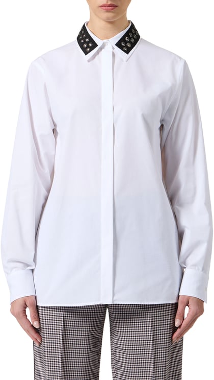 Iceberg Comfort fit shirt in optical white with grosgrain details