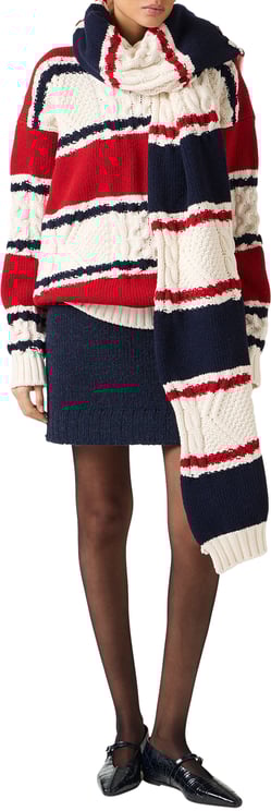 Iceberg Multicolored red and blue striped scarf