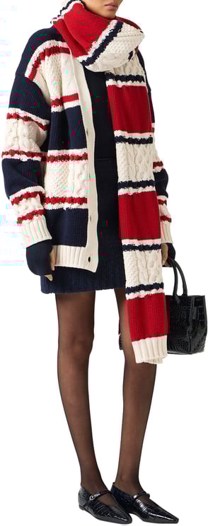 Iceberg Multicolored red and blue striped scarf