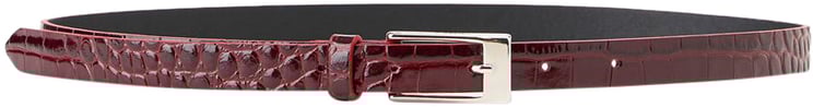 Iceberg Burgundy nappa leather belt with metal I logo buckle