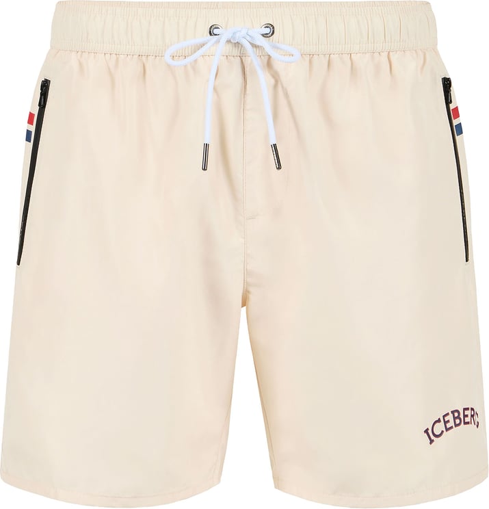 Iceberg Ecru boxer swim shorts with an essential design