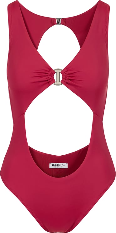 Iceberg Red one-piece swimsuit with front detail