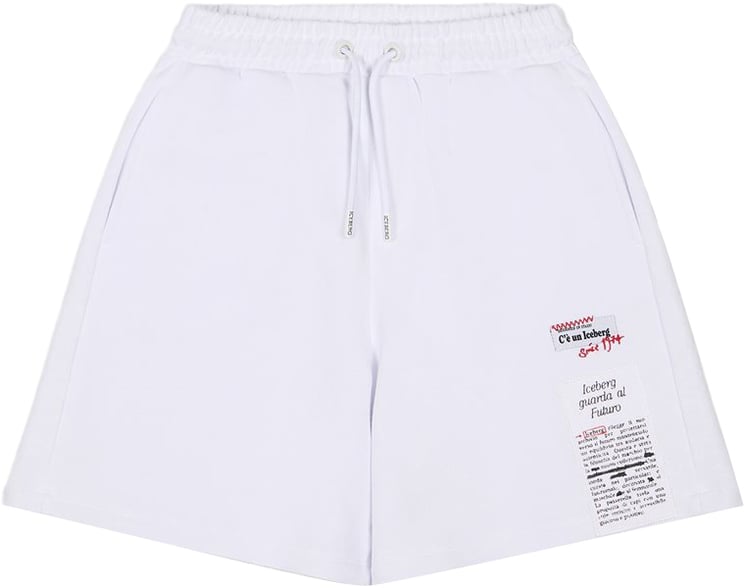 Iceberg KIDS - Optic white Bermuda shorts in fabric for boys