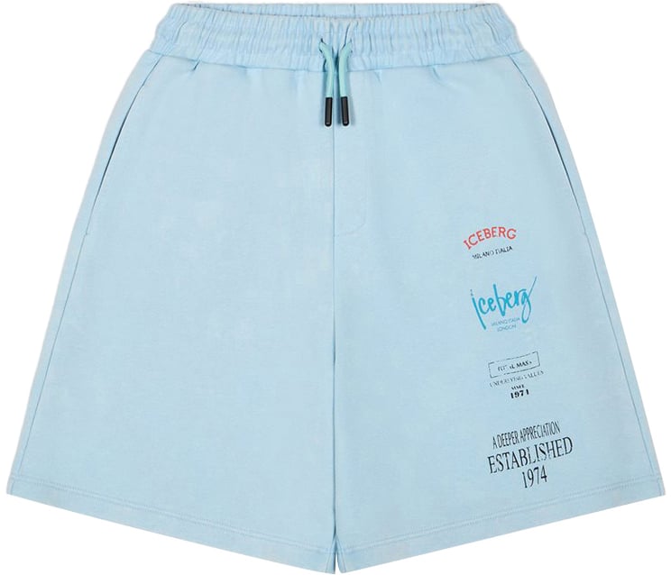 Iceberg KIDS - Light blue fabric Bermuda shorts for boys