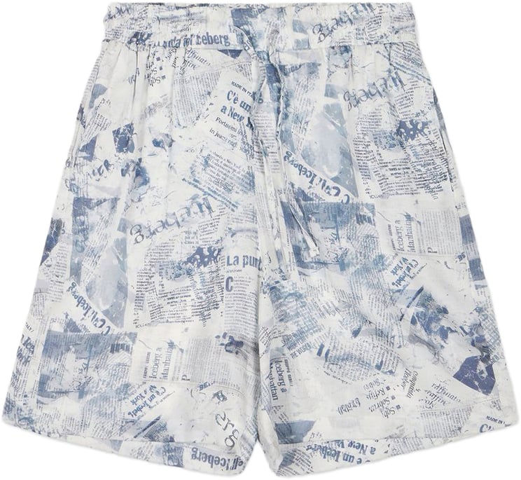 Iceberg KIDS - Optic white Bermuda shorts for boys with graphic print