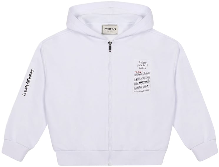 Iceberg KIDS - Optic white sweatshirt with hood for boys