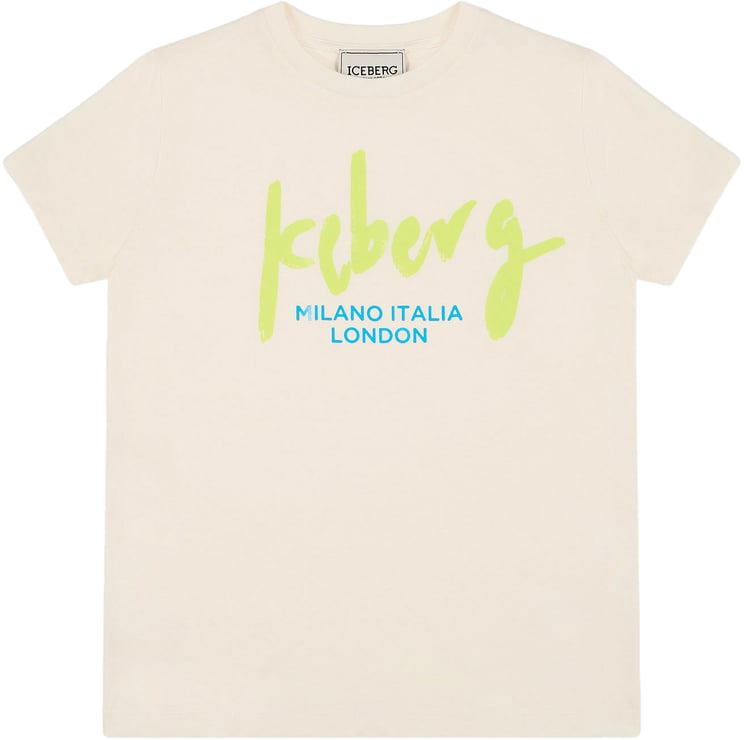 Iceberg KIDS - Cream-colored T-shirt for boys with logo