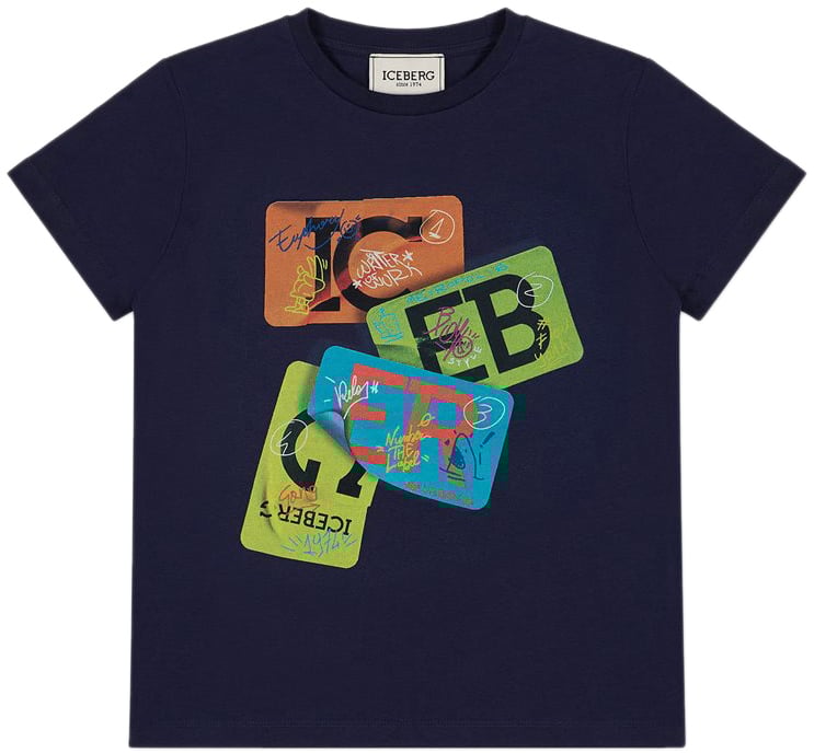 Iceberg KIDS - Blue T-shirt for boys with graphic print