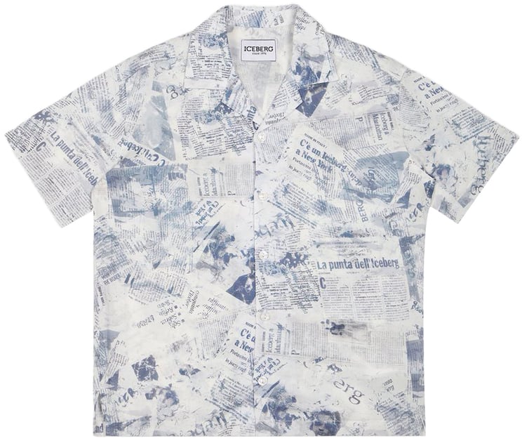 Iceberg KIDS - Optic white fabric patterned shirt for boys