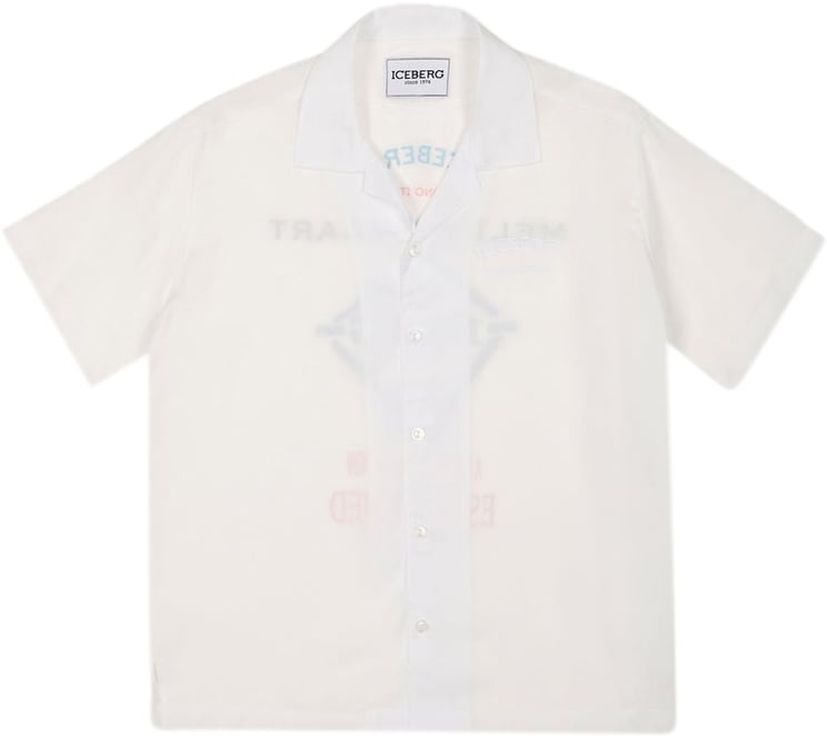 Iceberg KIDS - Optic white fabric shirt for boys with print