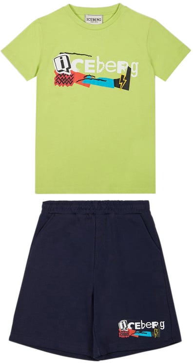 Iceberg KIDS - Apple green outfit for boys with print