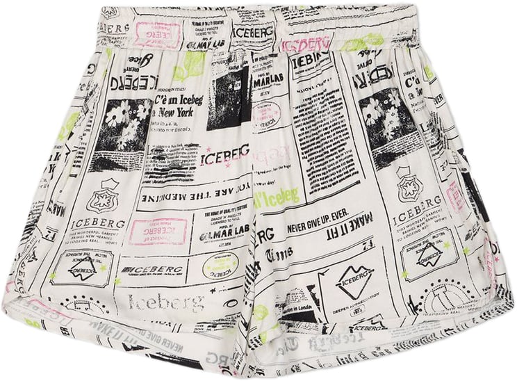 Iceberg KIDS - Gray/ecru shorts in patterned fabric for girls