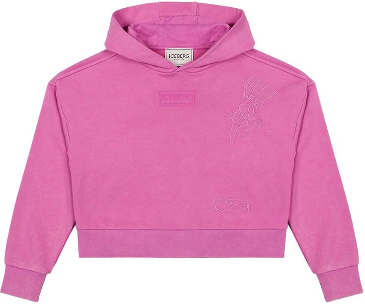 Iceberg KIDS - Hydrangea-colored sweatshirt with hood for girls