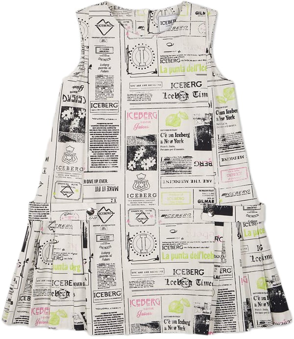 Iceberg KIDS - Gray/ecru dress for girls with pattern