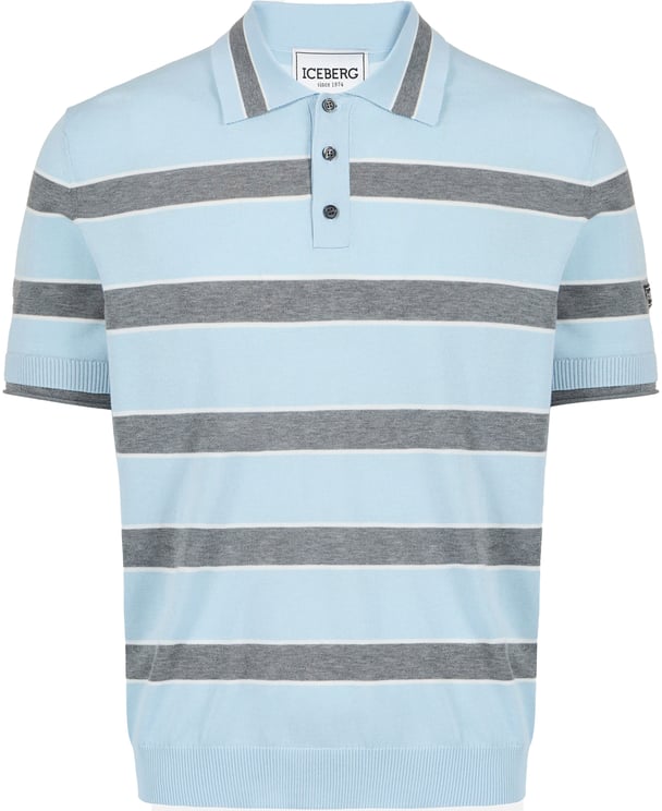 Iceberg Regular fit multicolored striped cotton polo shirt