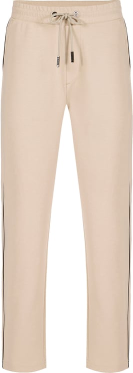 Iceberg Beige straight leg scuba fleece pants with contrasting band
