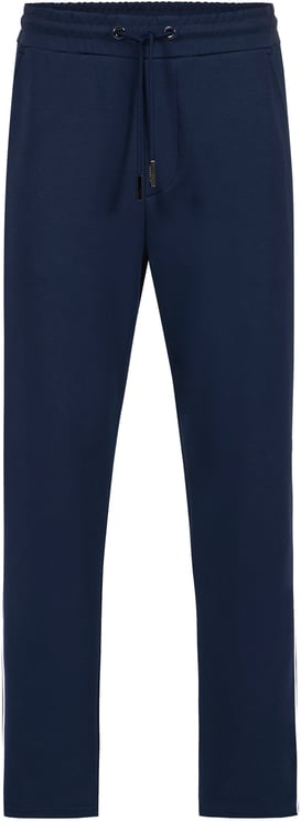 Iceberg Blue straight leg scuba fleece pants with contrasting band