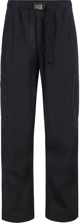Iceberg Black cargo pants in garment-dyed technical parachute fabric with belt