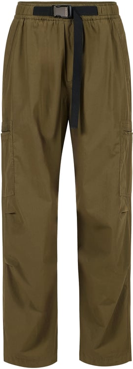 Iceberg Khaki cargo pants in garment-dyed technical parachute fabric with belt
